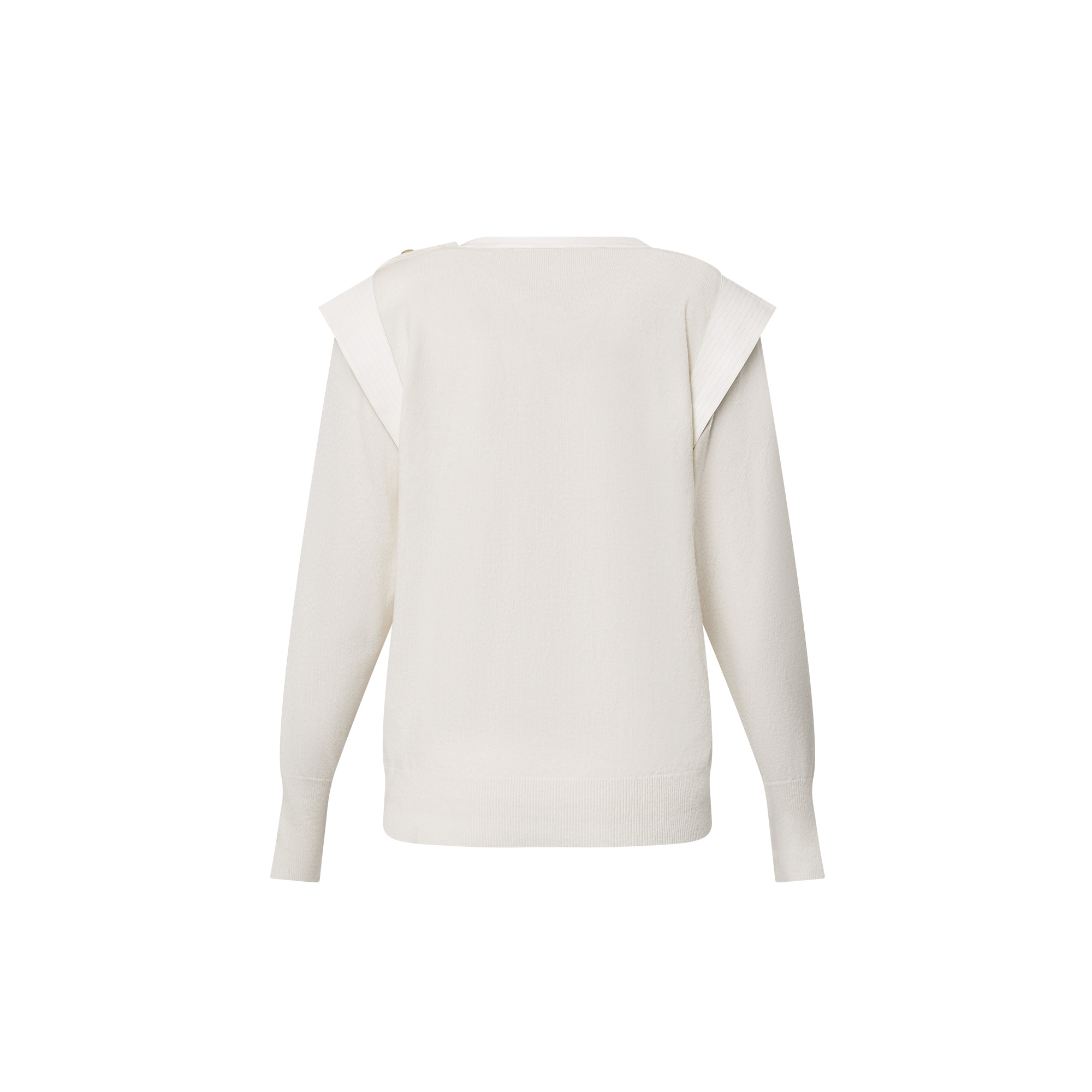 Leather Insert Cashmere Pullover - 2