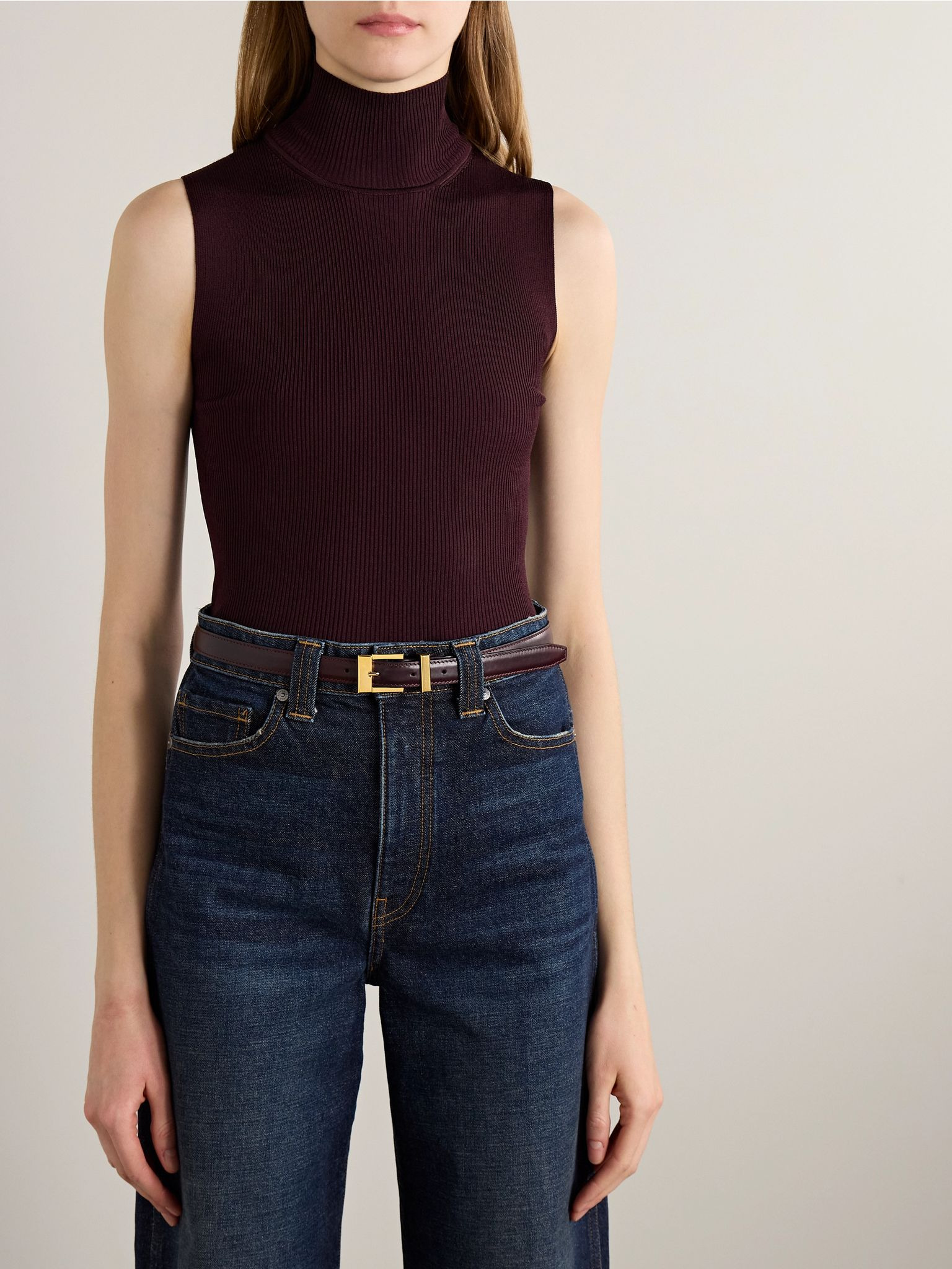Manhattan leather belt Burgundy - 2