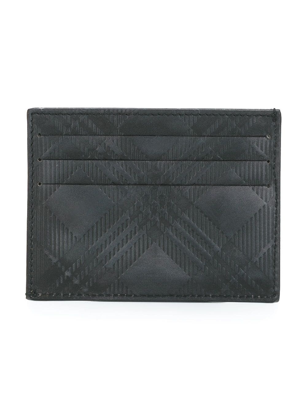 Card Holder With Note Compartment In Phase 2 Distressed 4-Bar Tartan Embossed Calf Leather - 2