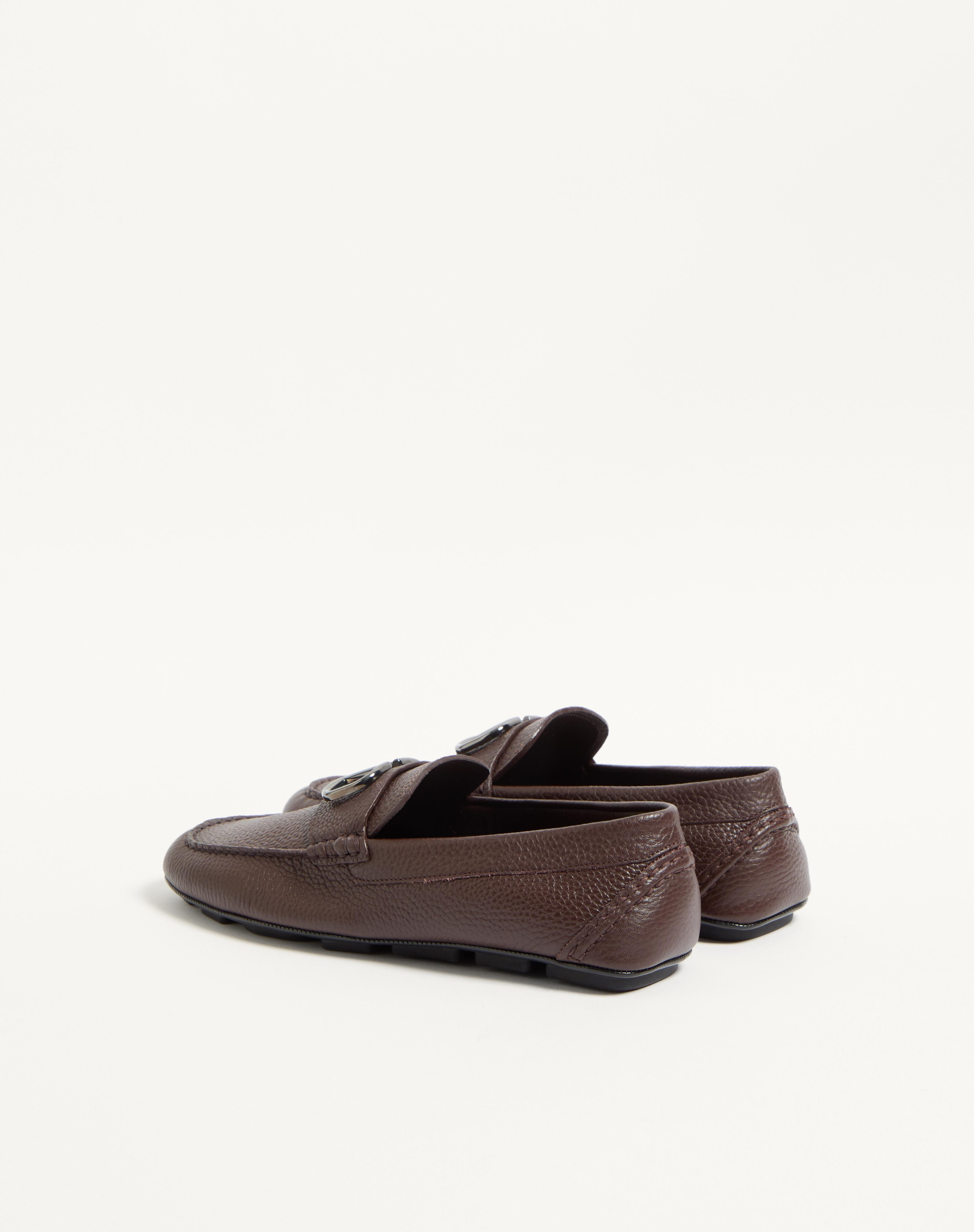 VLOGO SIGNATURE GRAINY CALFSKIN DRIVING SHOE - 5