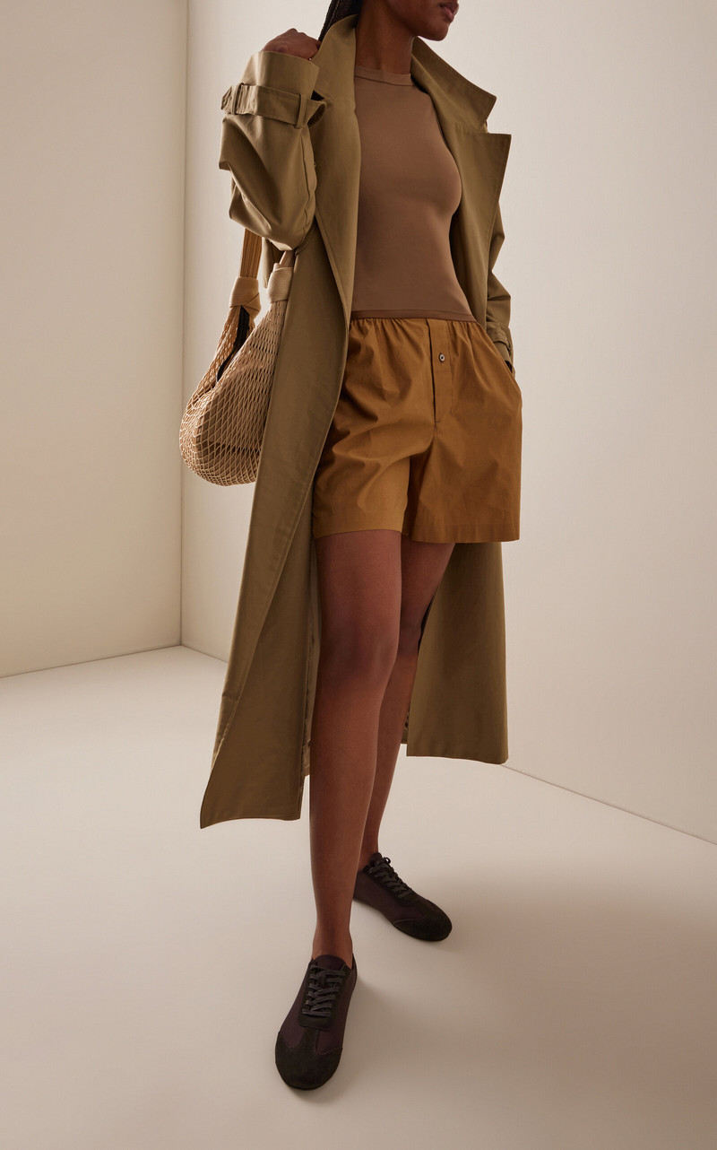 Lemaire Cotton-Silk Boxer Shorts brown outlook