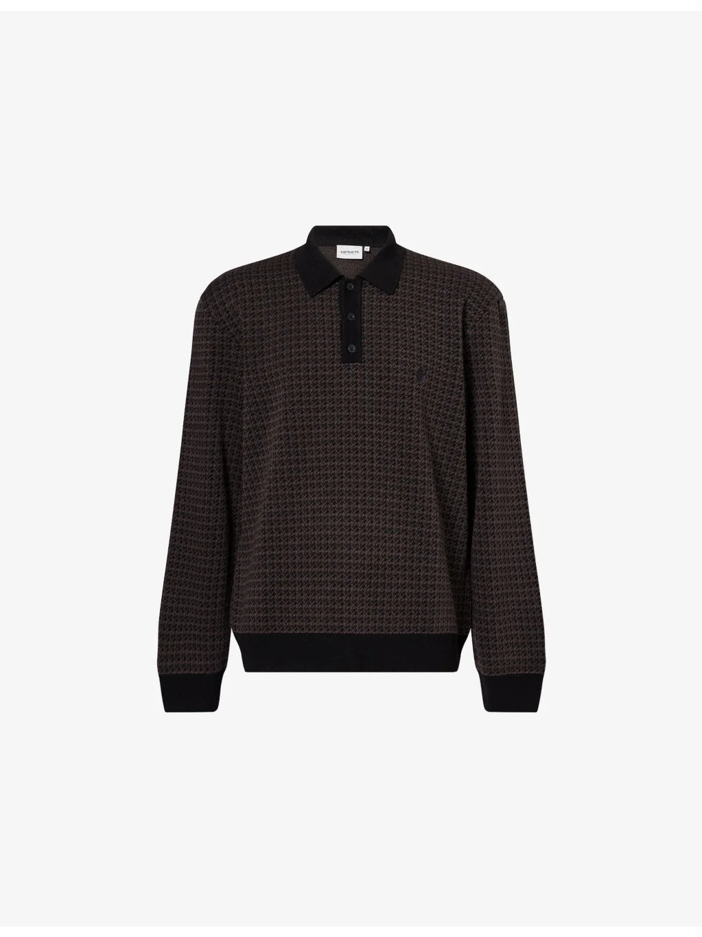 Lowis Houndstooth Knitted Polo Shirt - 1