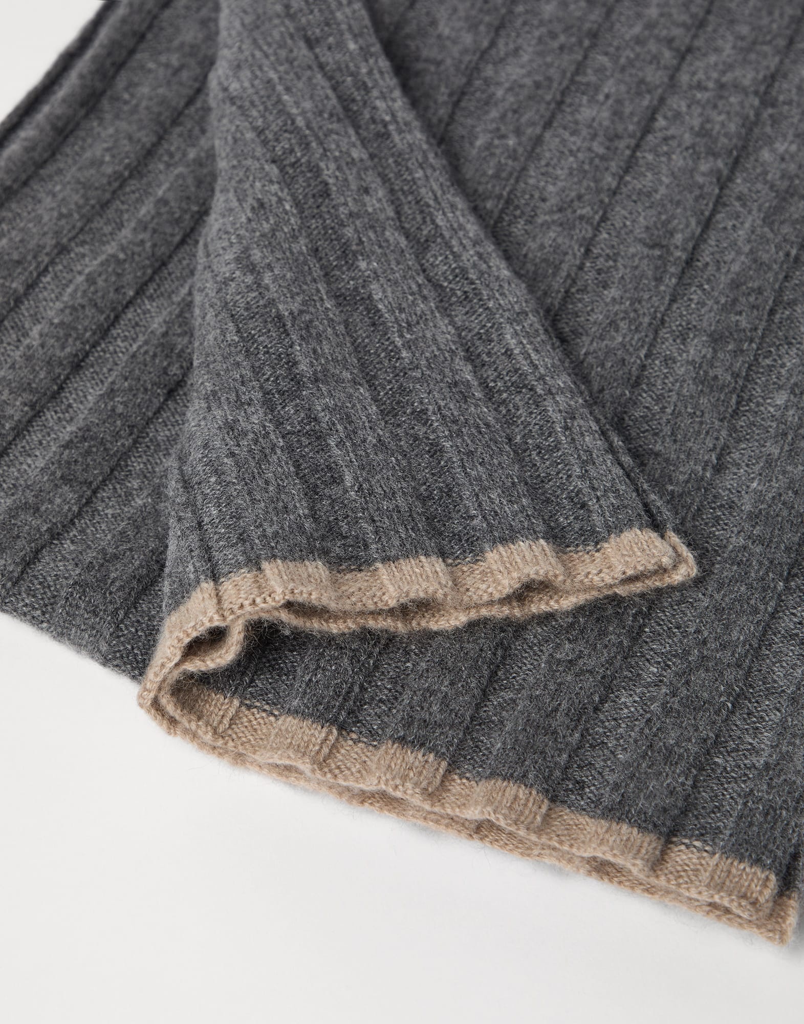 Cashmere rib knit scarf - 3