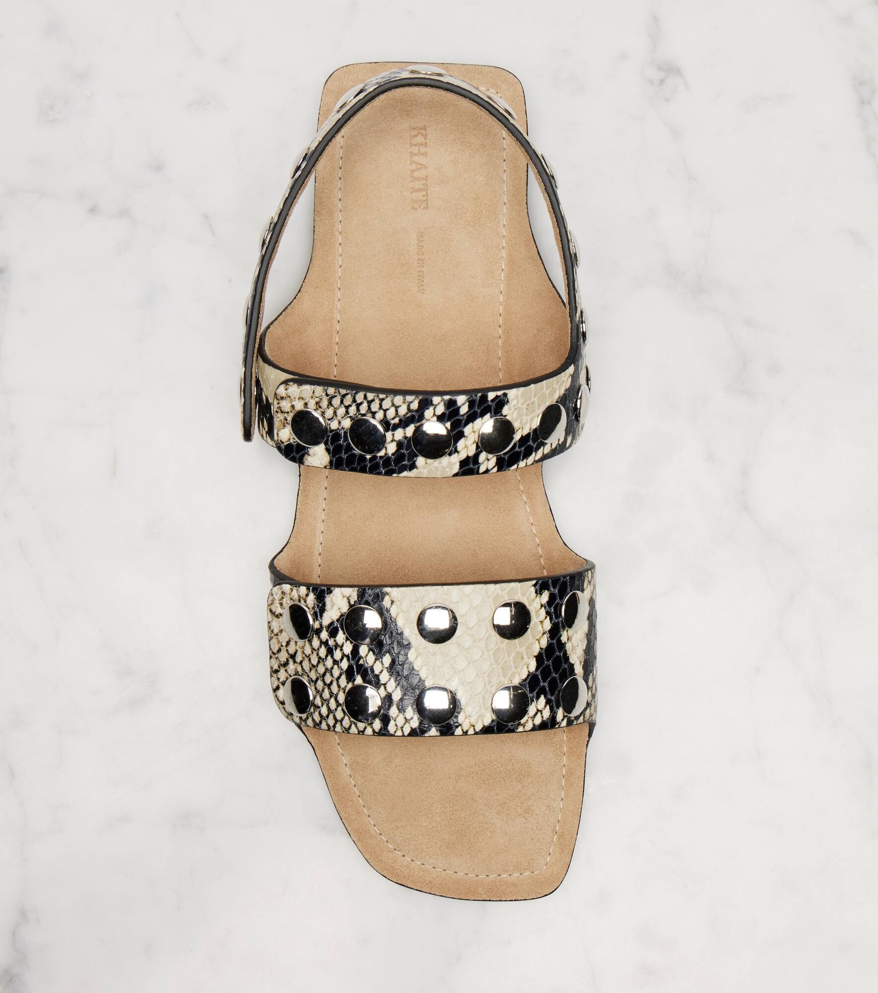 Boden snake-effect leather sandals - 5