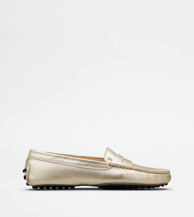 GOMMINO DRIVING SHOES IN LEATHER - GOLD - 1