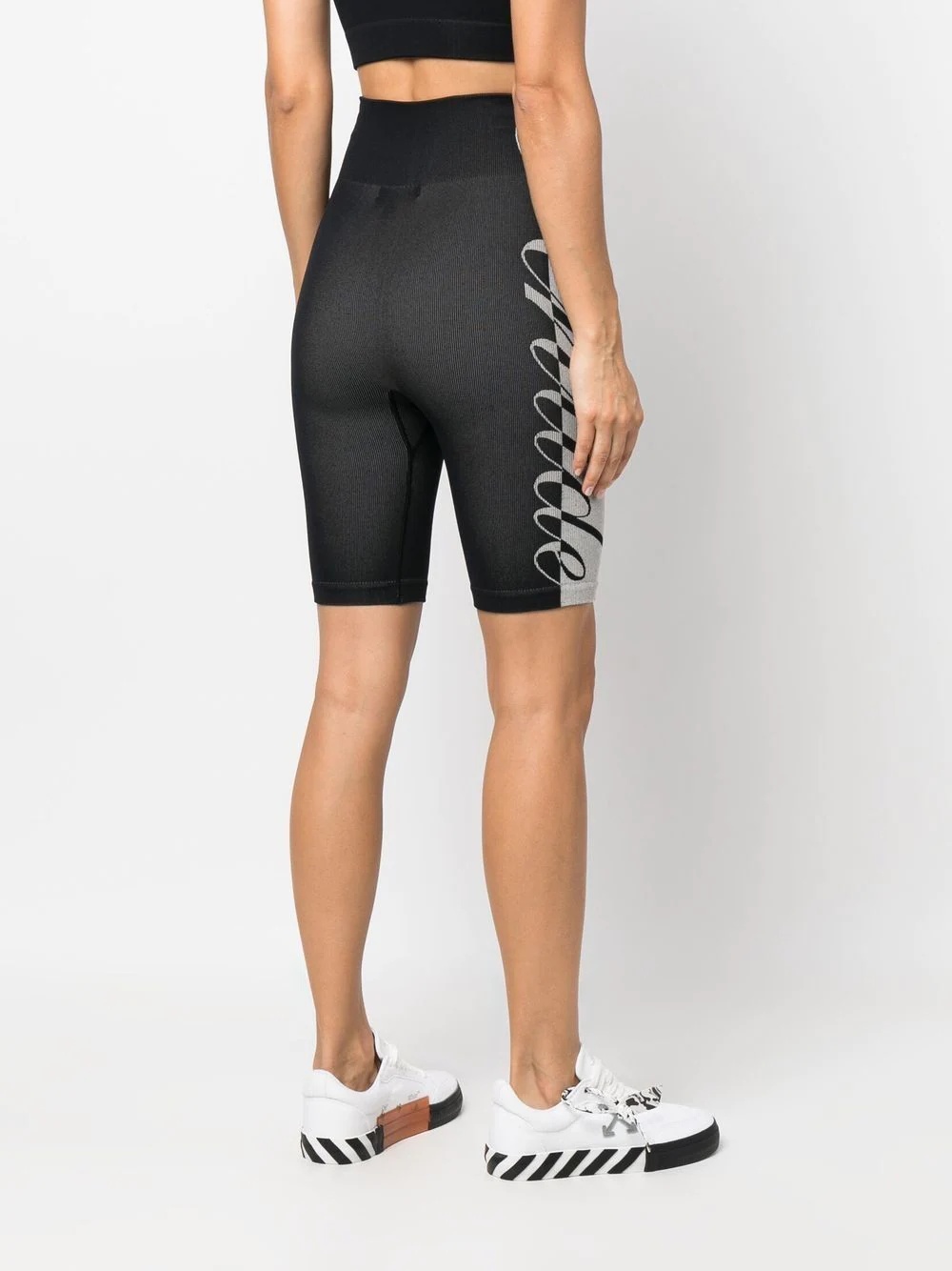 logo-print high-waisted shorts - 4