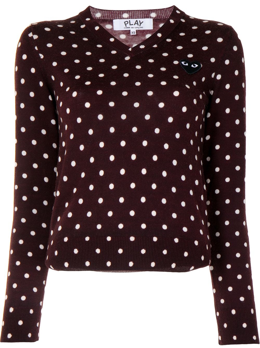 polka dot-print V-neck jumper - 1