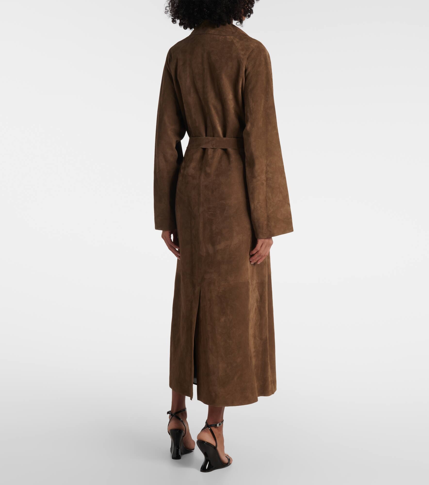 Suede wrap coat - 3