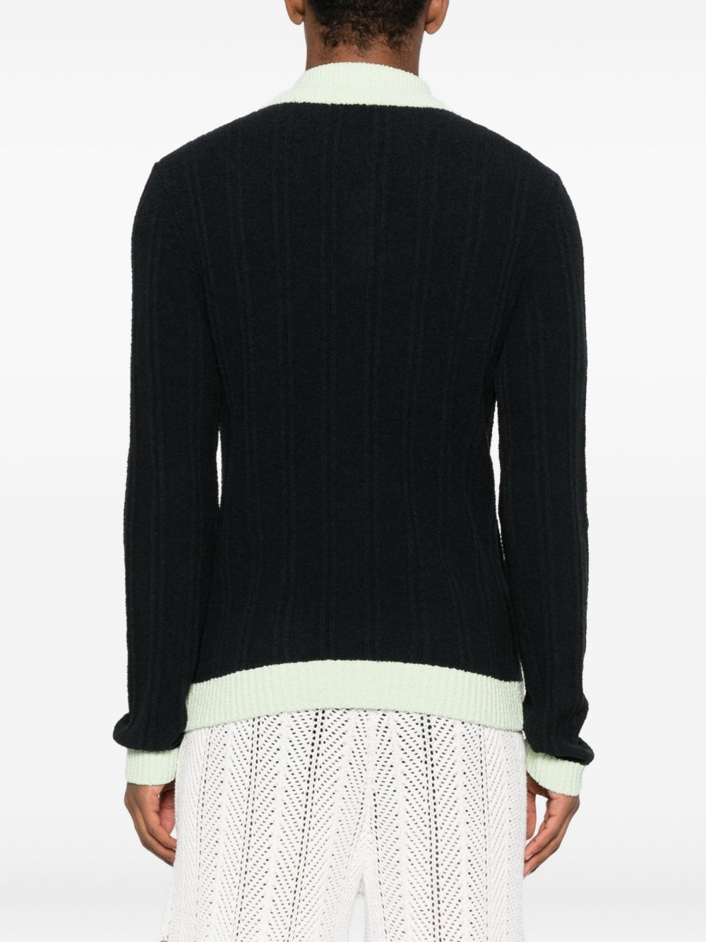 ribbed-knit polo shirt - 4