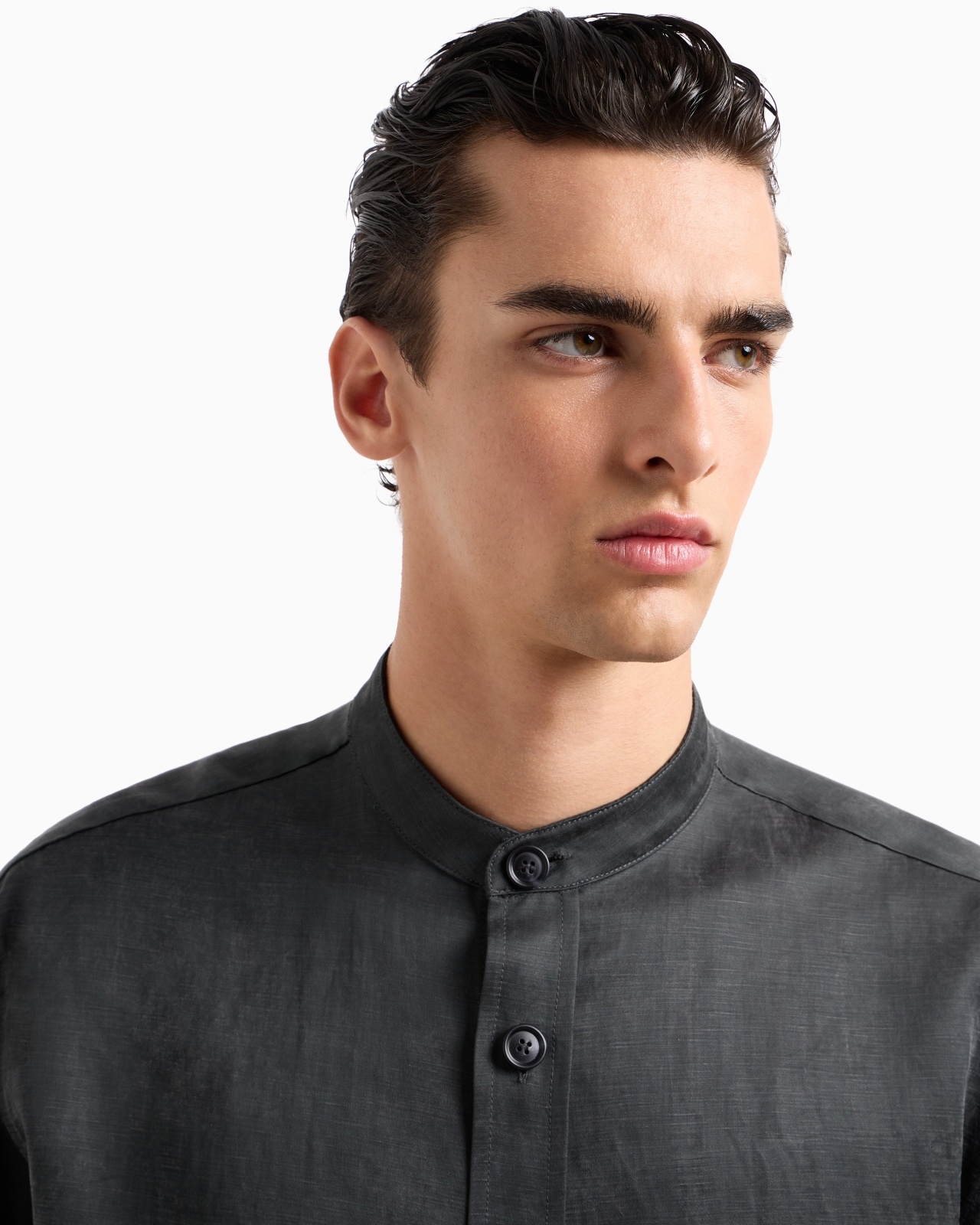 SHIRT JACKET IN LYOCELL AND LINEN CANVAS - 5