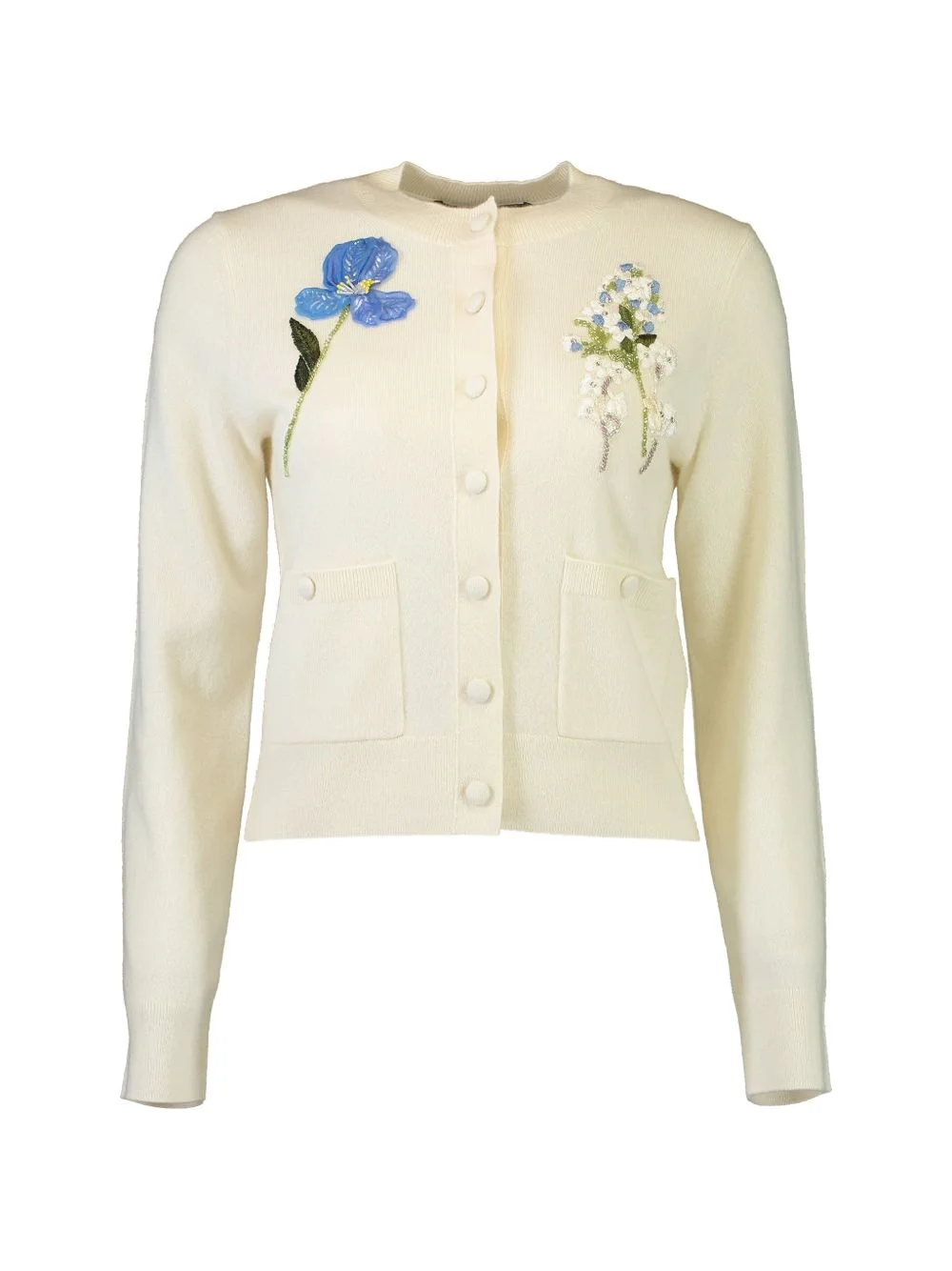 floral-embroidered cardigan - 1