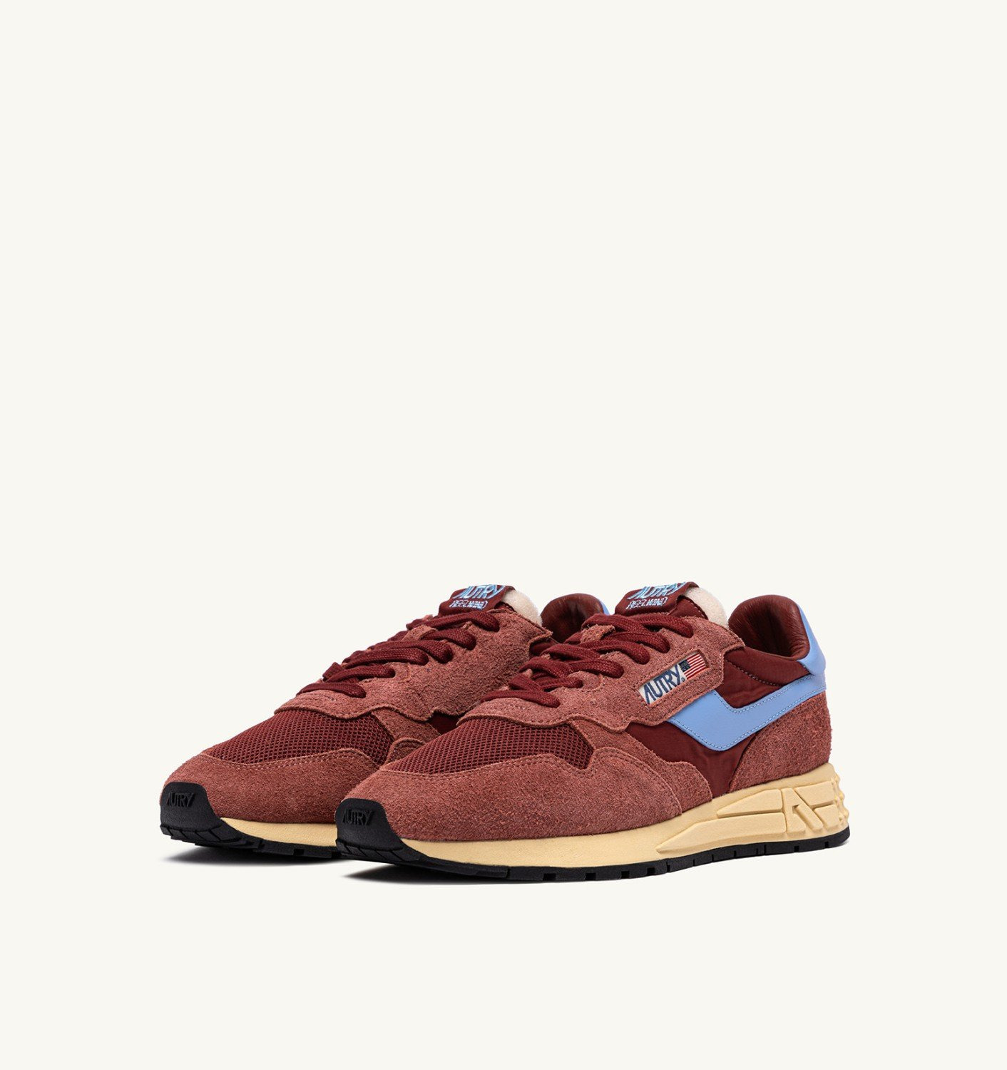 REELWIND LOW SNEAKERS IN NYLON SUEDE AND LEATHER COLOR HOT SAUCE AND DELLA ROBBIA BLUE - 2