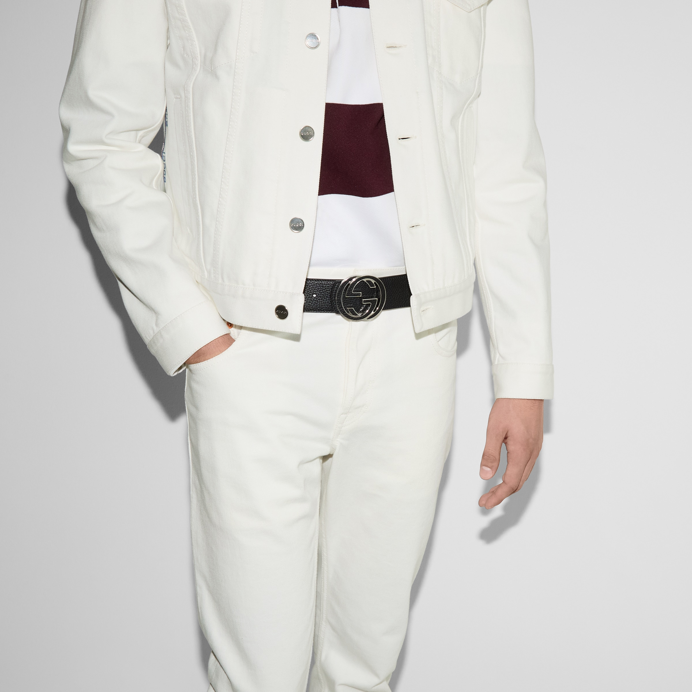 Reversible belt with Interlocking G buckle - 4