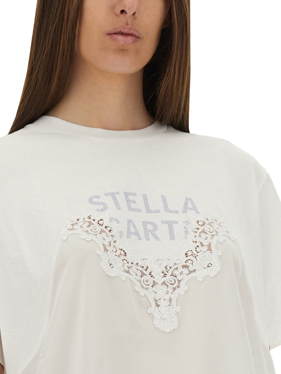 Stella Mccartney Women T-Shirt With Lace Insert - 4