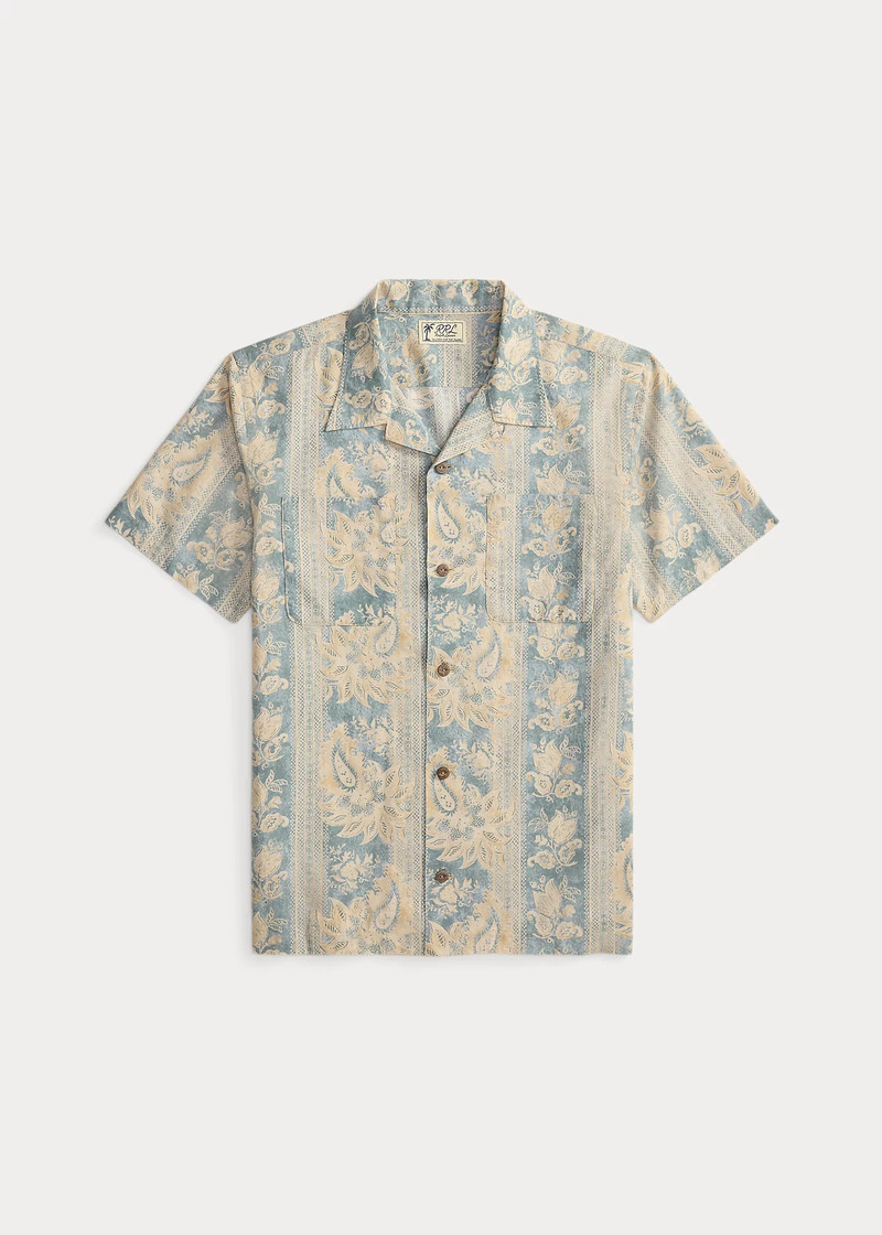Floral-Paisley Linen-Cotton Shirt 1