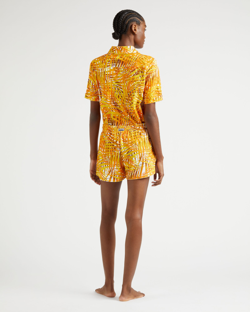 WOMEN TERRY POLO SHIRT PALM LEAVES 3