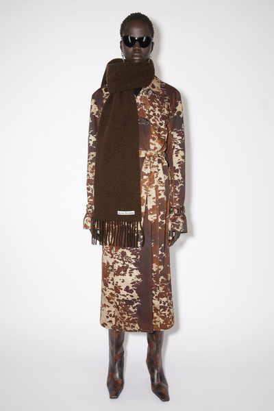 Acne Studios Wool fringe scarf - Chocolate brown outlook