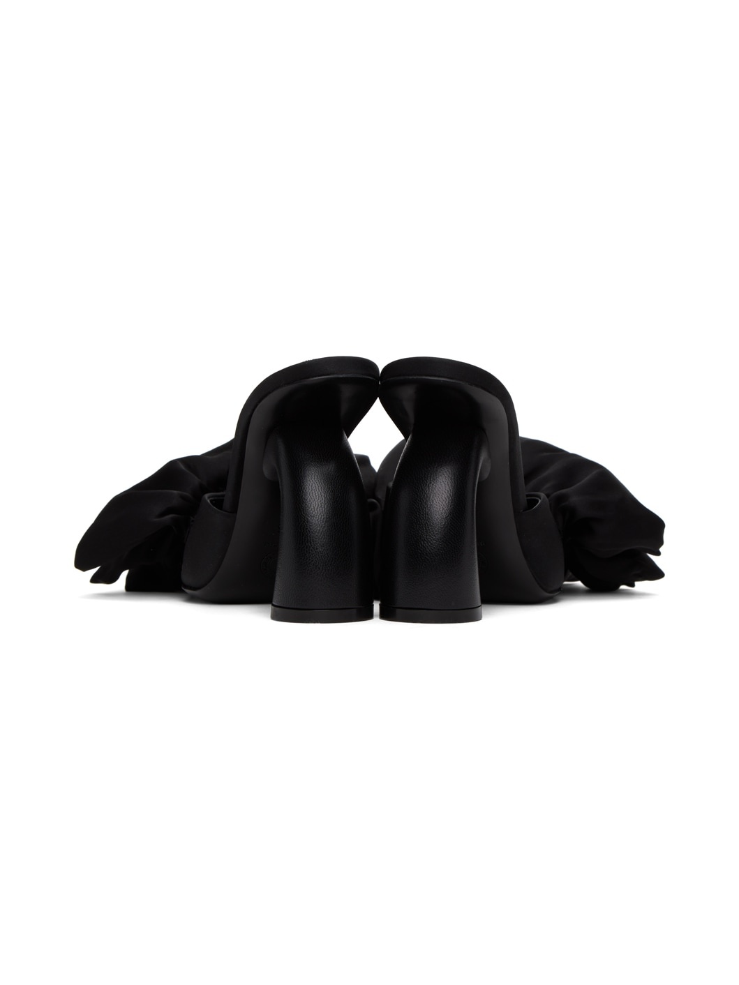 Black Ruffled Mules - 2