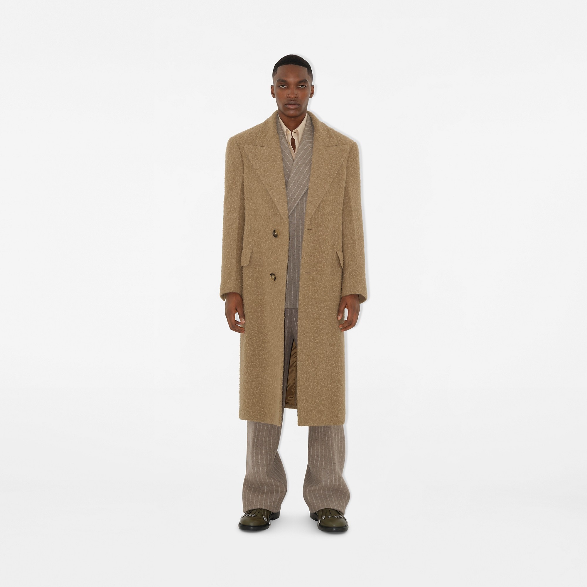 Linen Wool Blend Tailored Coat - 2