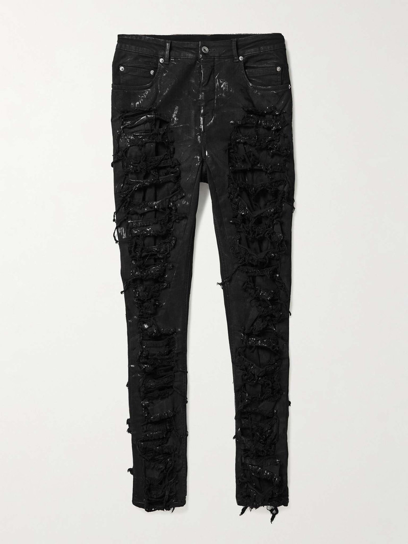 Detroit Slim-Fit Distressed Paint-Splattered Coated Jeans - 1