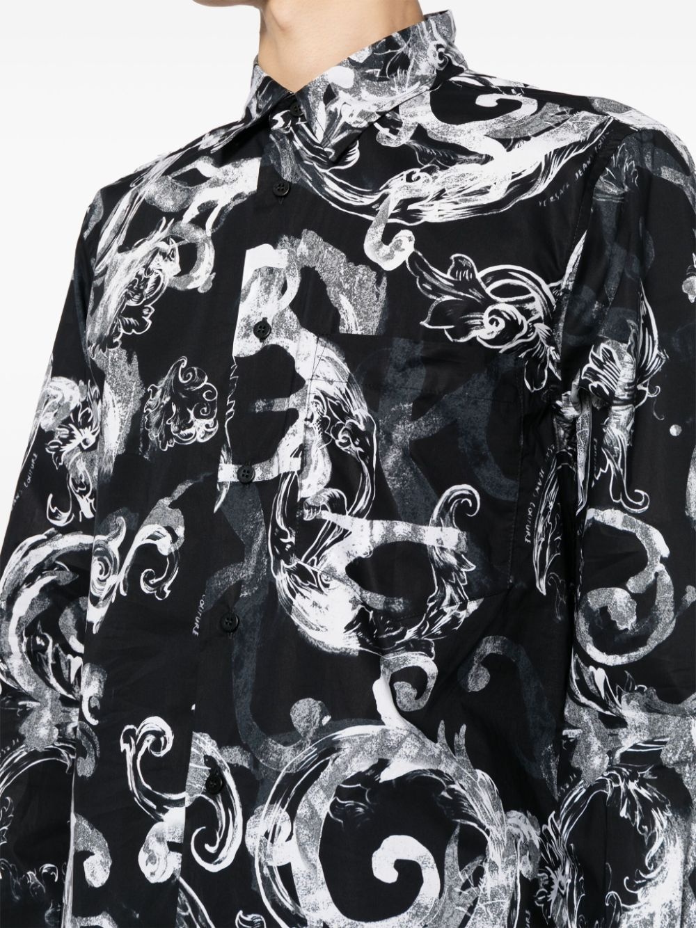 baroque-print cotton shirt - 5