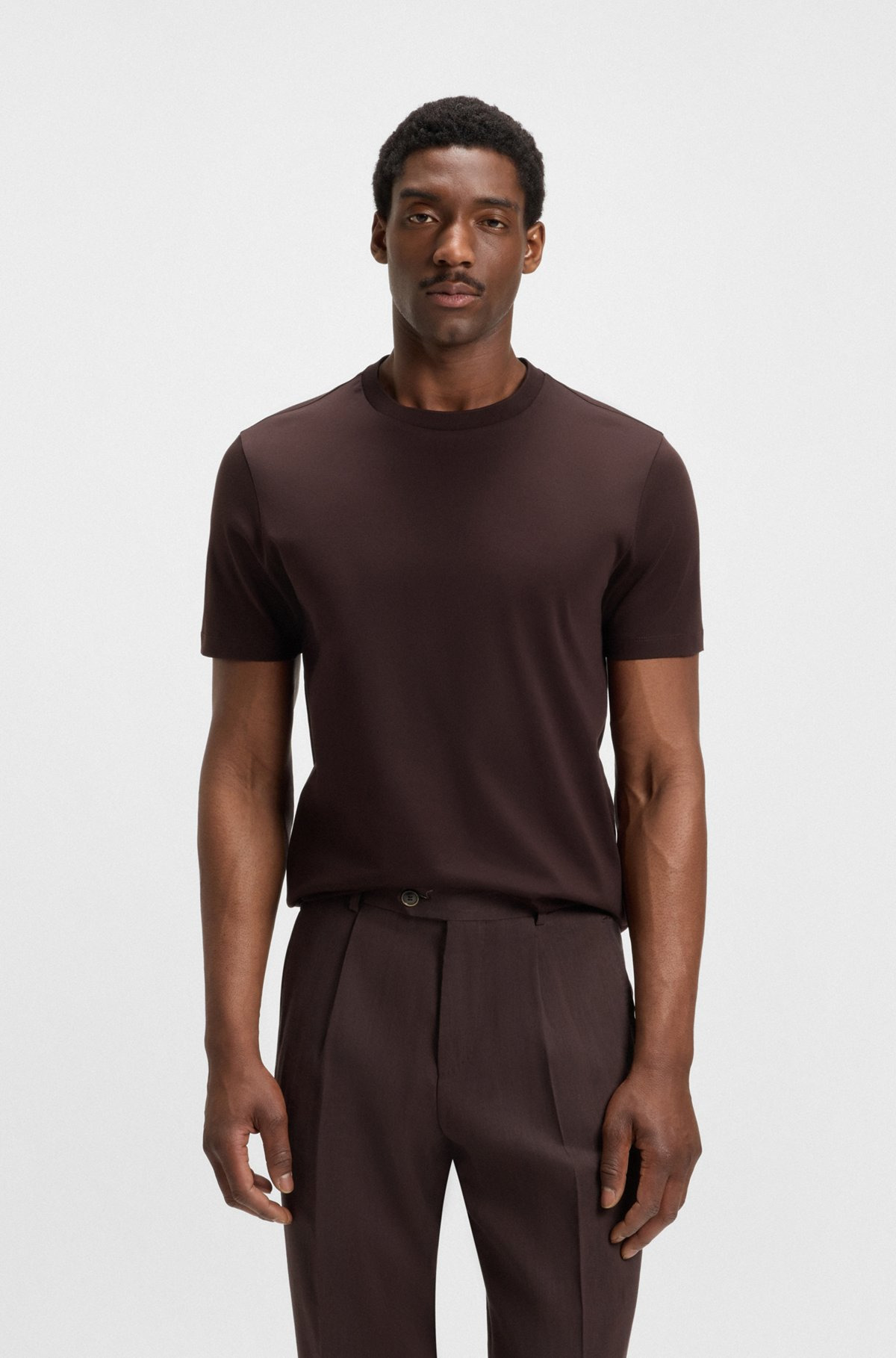 REGULAR-FIT T-SHIRT IN MERCERIZED COTTON - 2