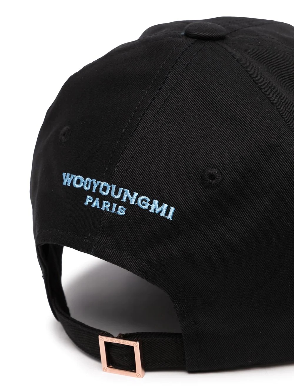 slogan-embroidered cotton cap - 2