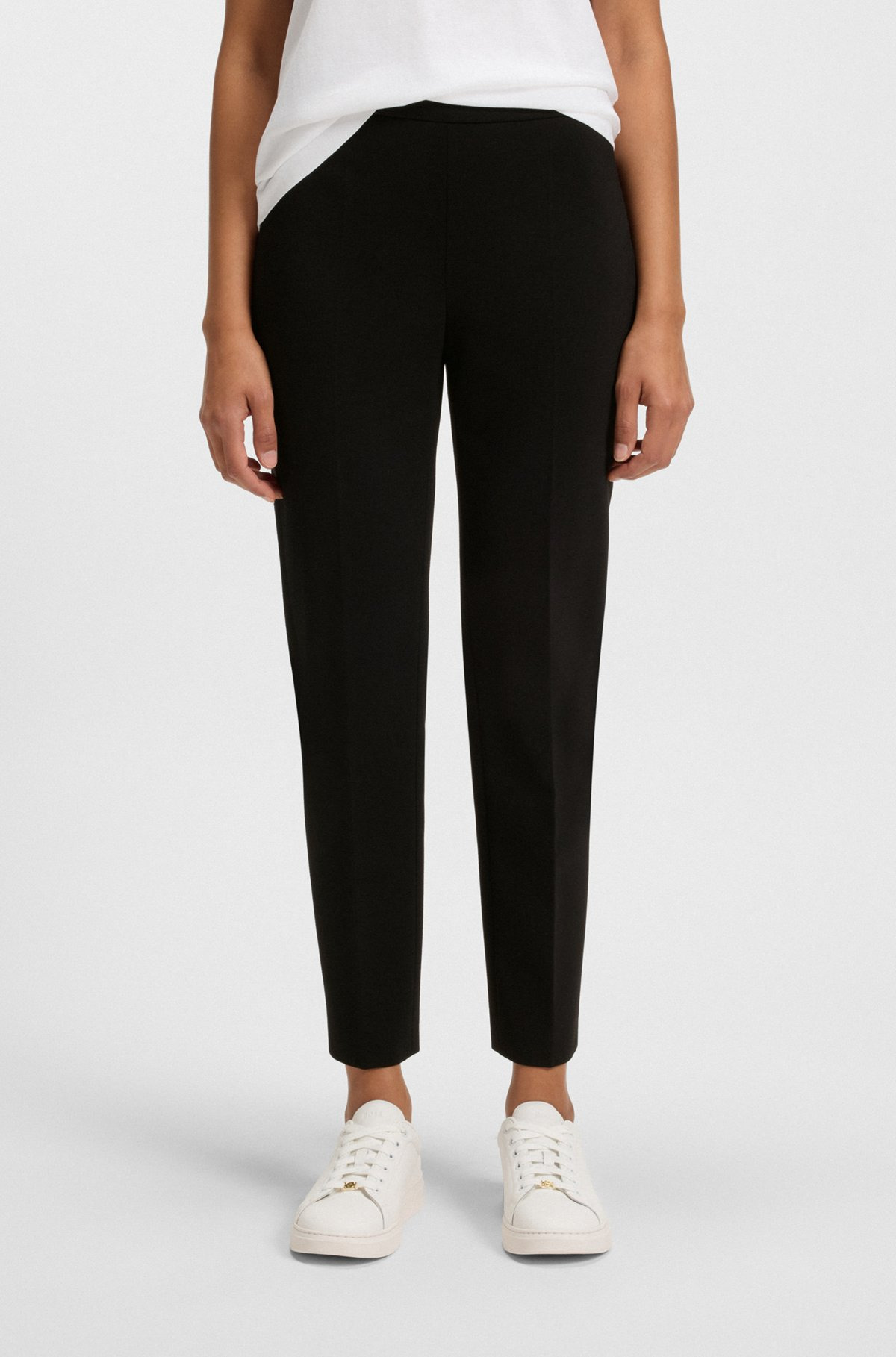 REGULAR-FIT TROUSERS IN STRETCH FABRIC WITH TAPERED LEG - 2