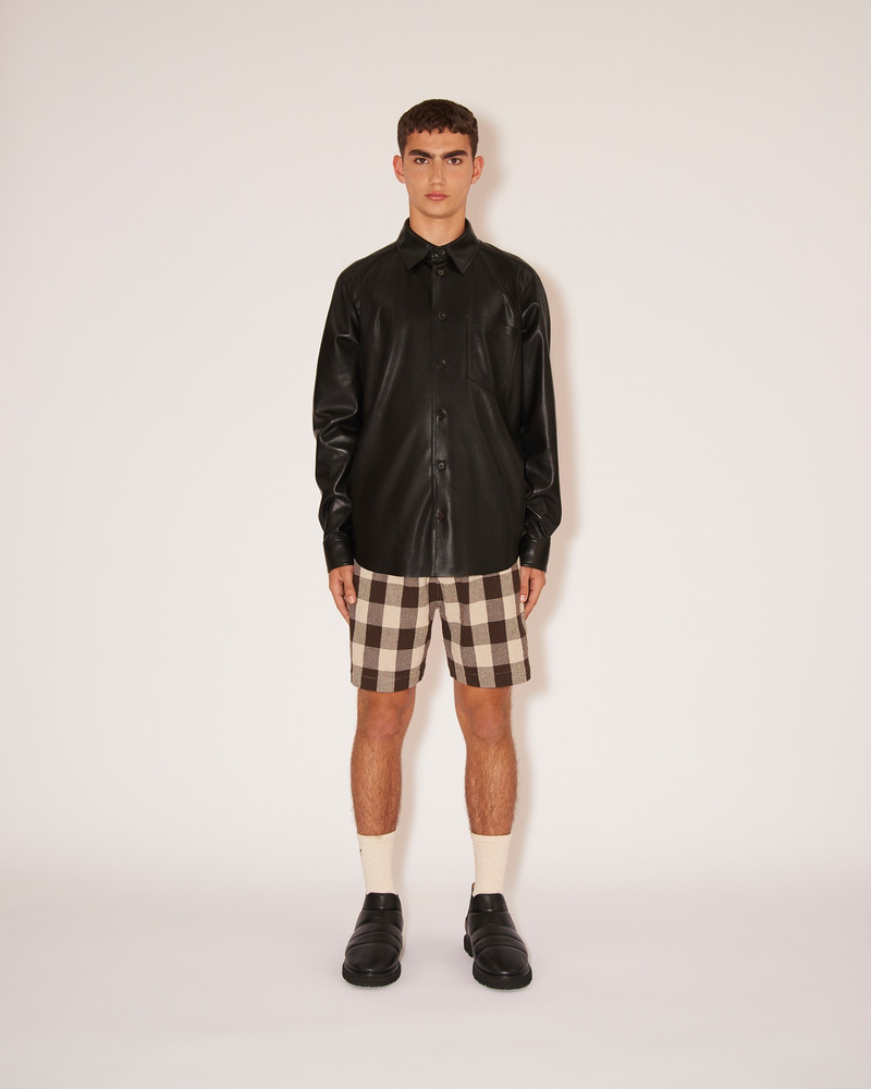 Nanushka JOSIA - Vegan leather angular collared shirt - Black outlook