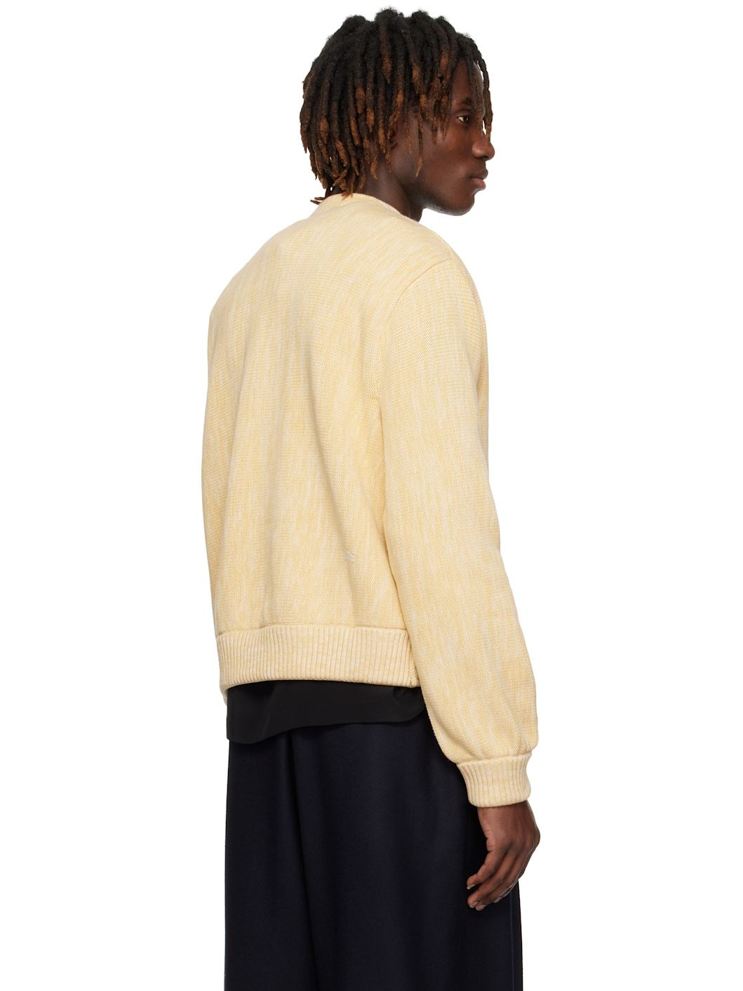 Yellow Double-Breasted Cardigan - 3
