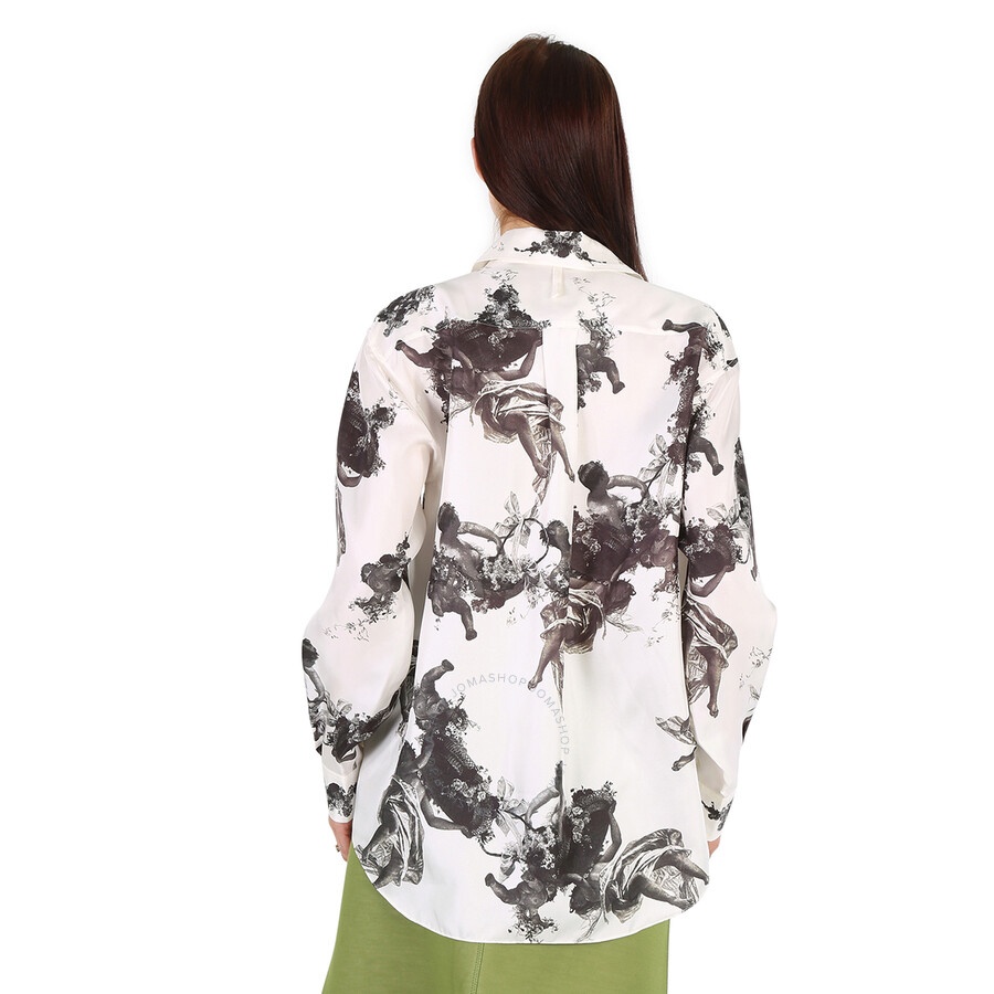 Burberry Ladies Black Renaissance Carlota Long Sleeve Silk Blouse - 5