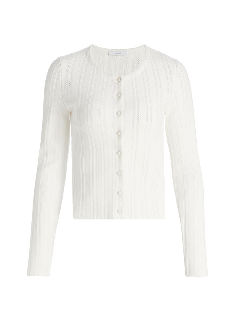 Women's Faye Compact Jacquard Cardigan - Ivory 1