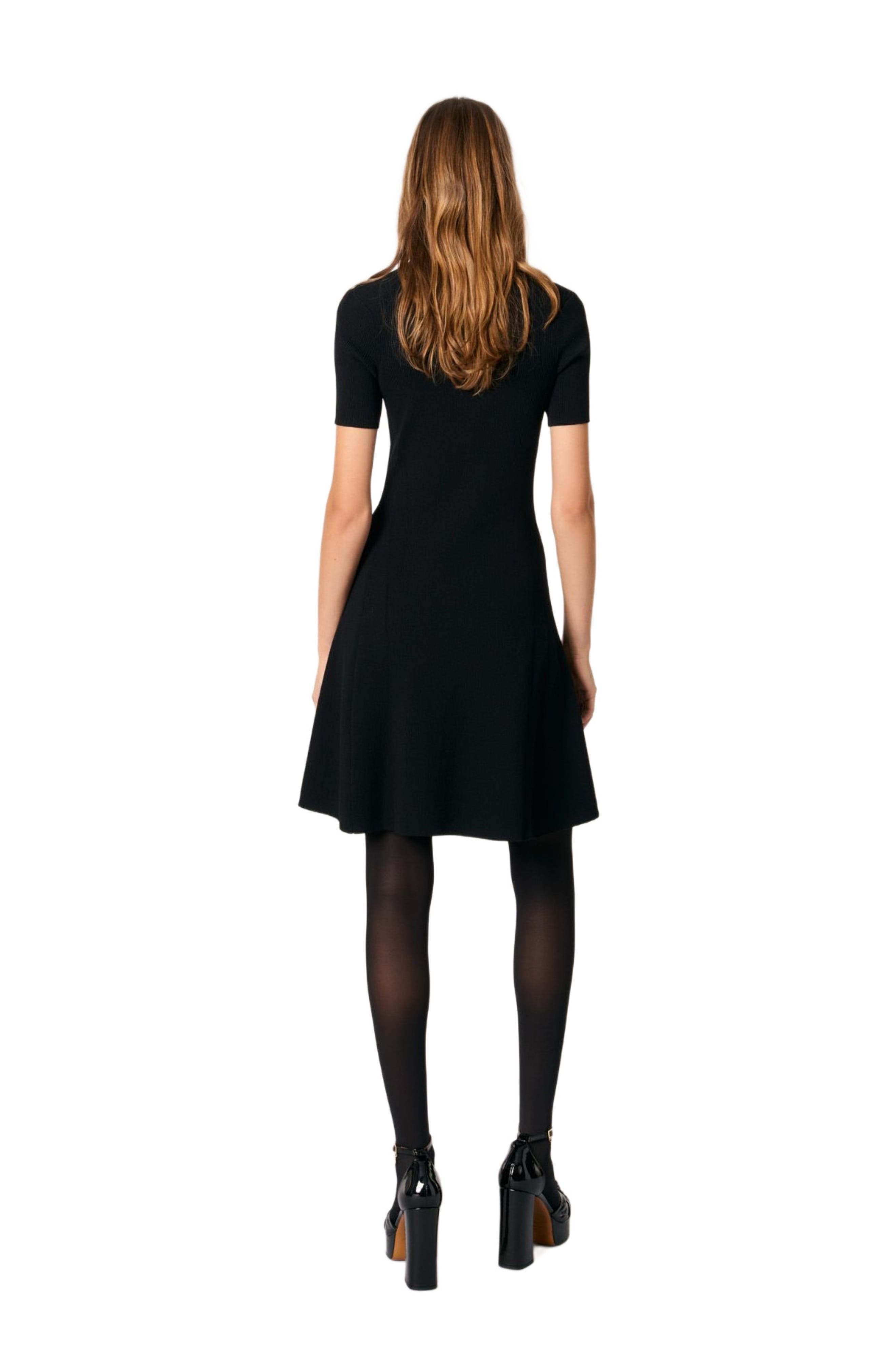 maje Rib knit short dress in Black at Nordstrom - 2