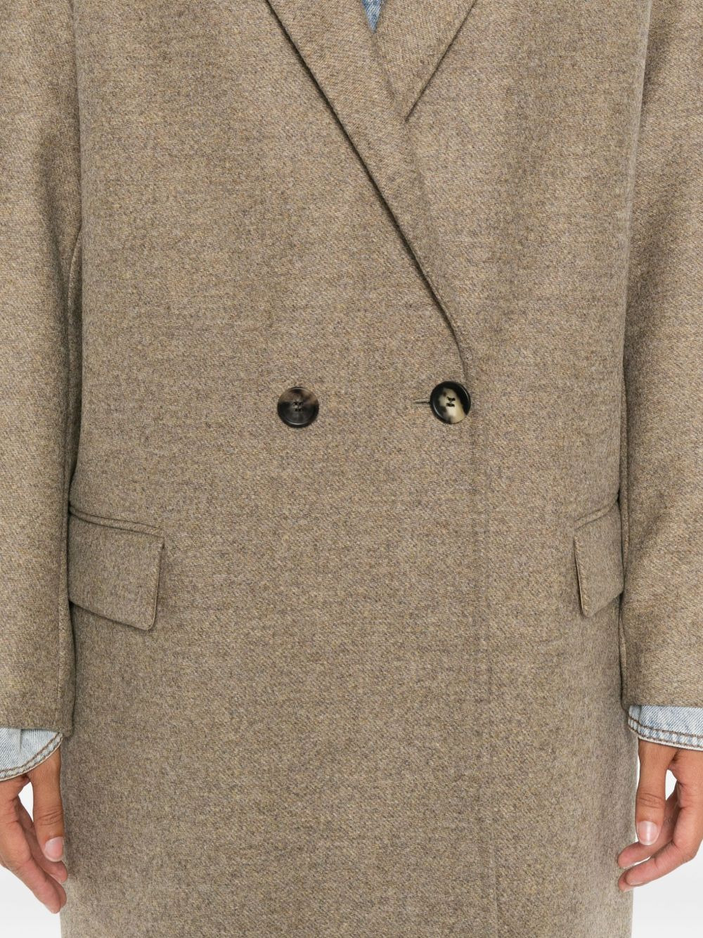 double-breasted wool coat - 5