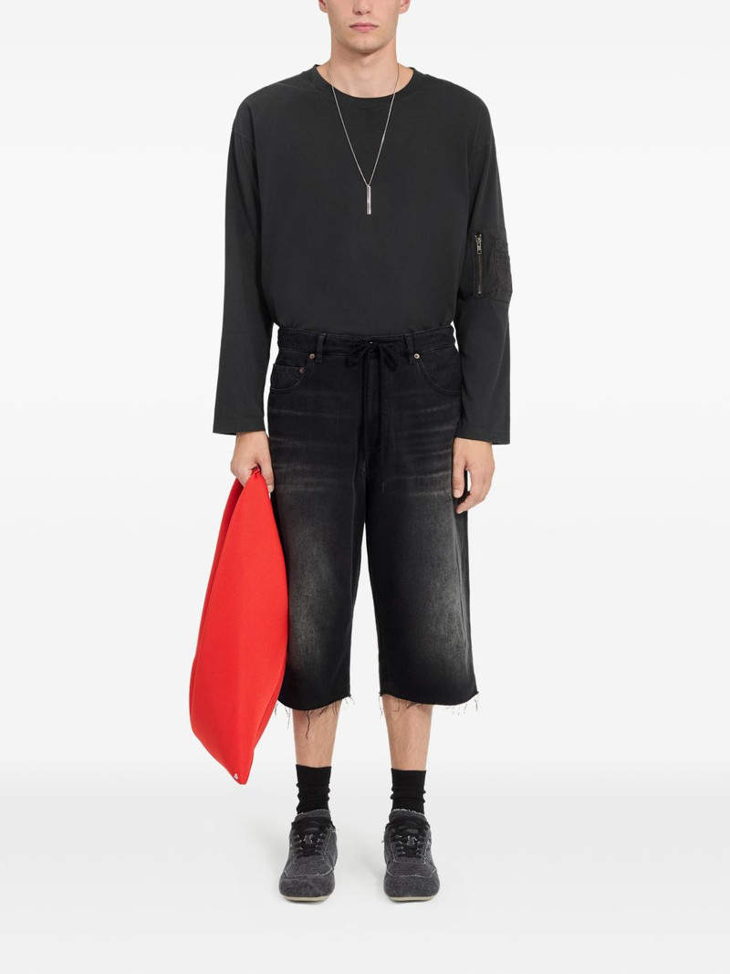 MM6 Maison Margiela frayed denim shorts outlook