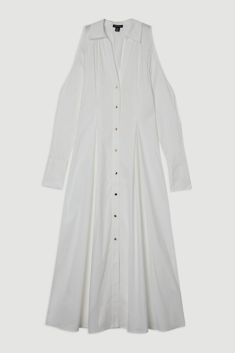 Cotton Poplin Woven Maxi Shirt Dress 4