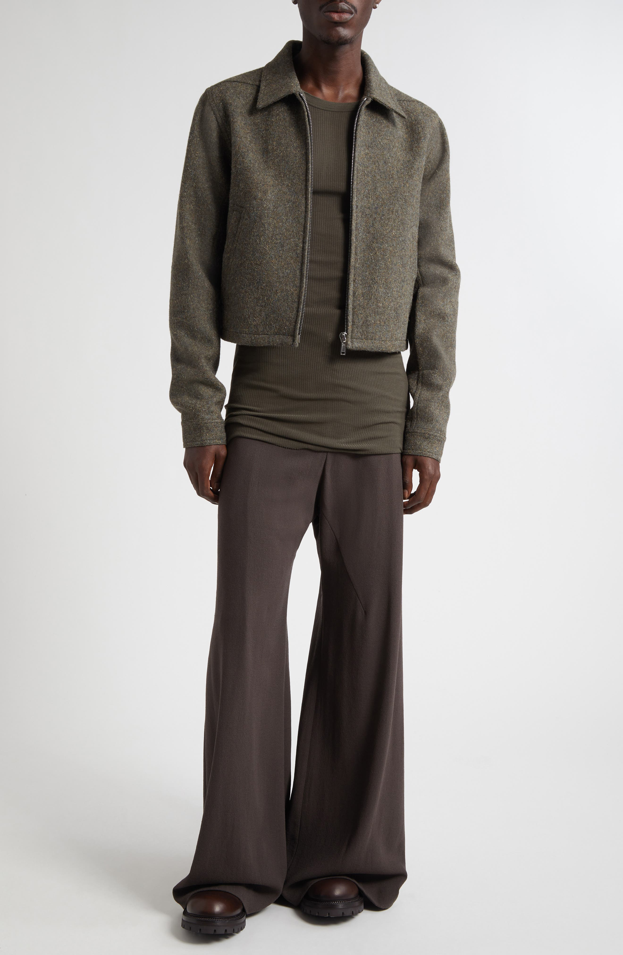 Rick Owens Concordians Alice Brad Wool Jacket in Bosco at Nordstrom - 2