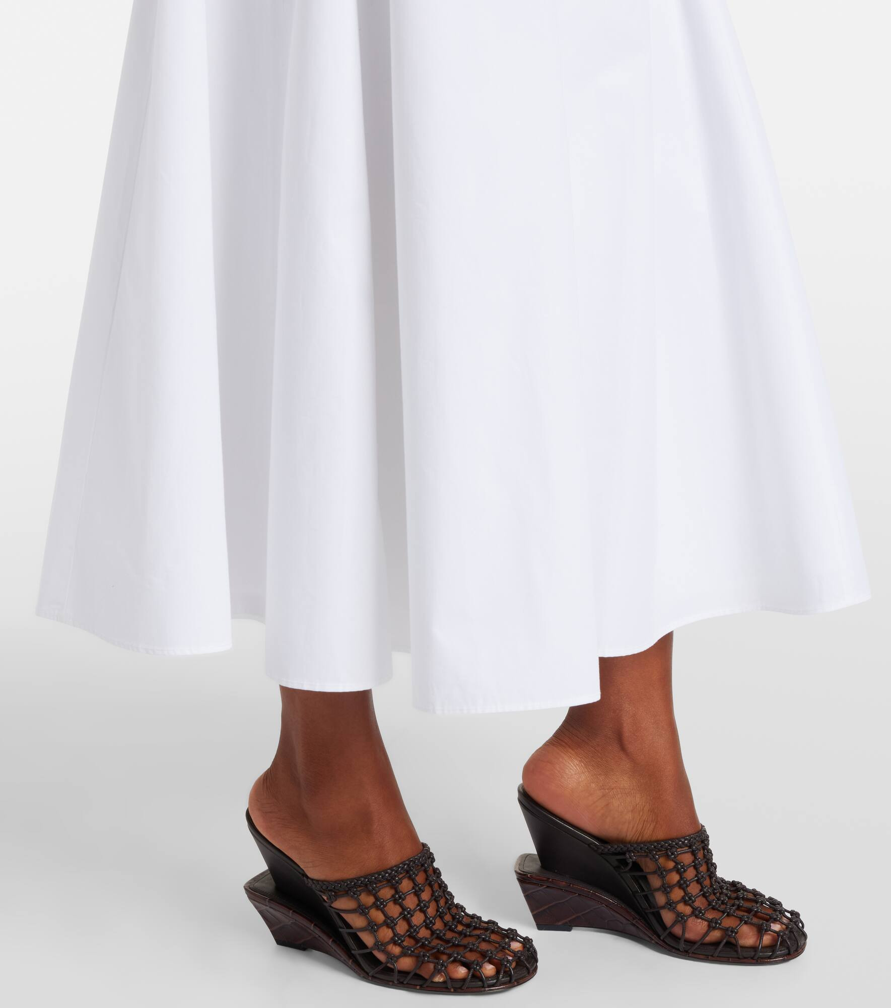Triangle cotton poplin midi skirt - 5