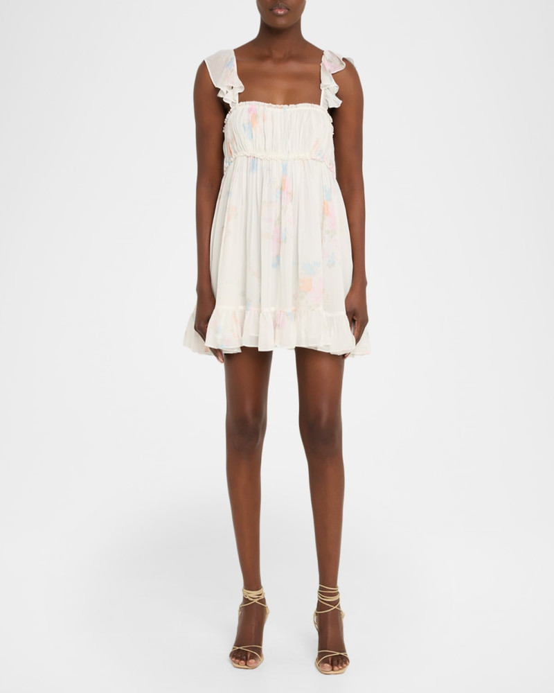 LoveShackFancy Zanira Floral Mini Dress outlook