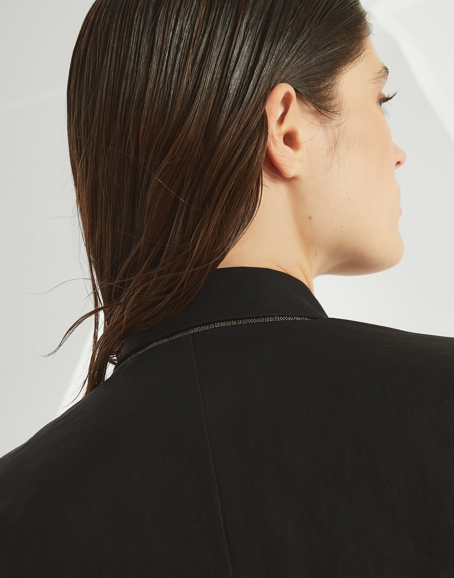Cotton organza blazer with monili - 3
