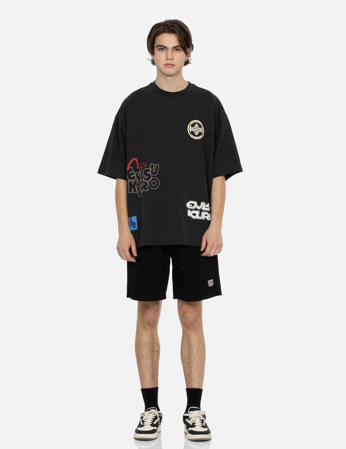 Seagull and Logo Print Relax Fit Panel Shorts - 5