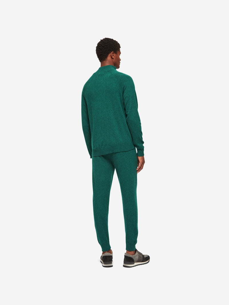 Men's Half-Zip Sweater Finley Cashmere Dark Green Heather - 4