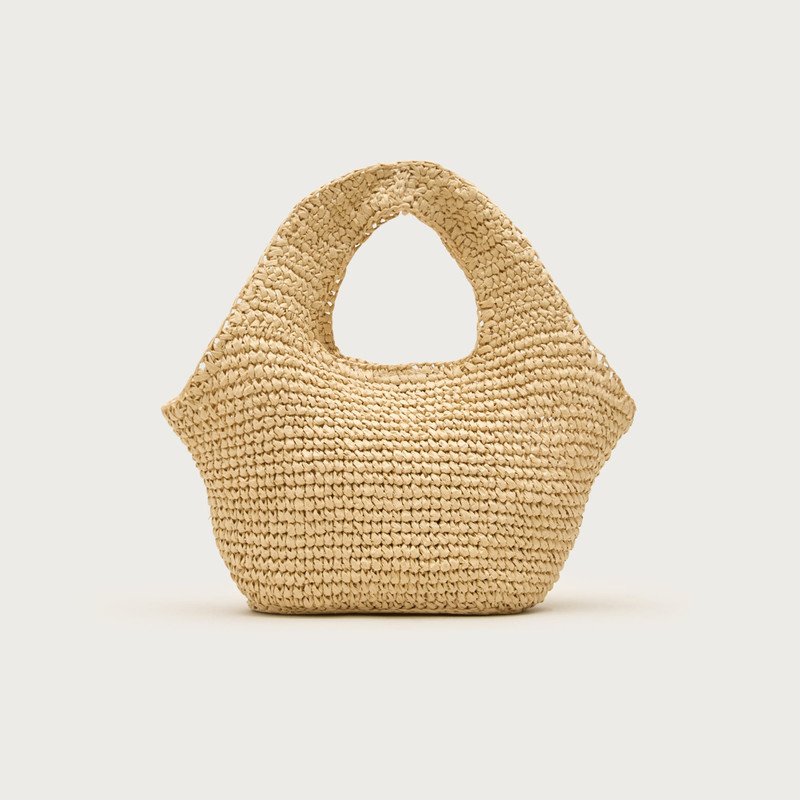 Small handknotted straw tote 4