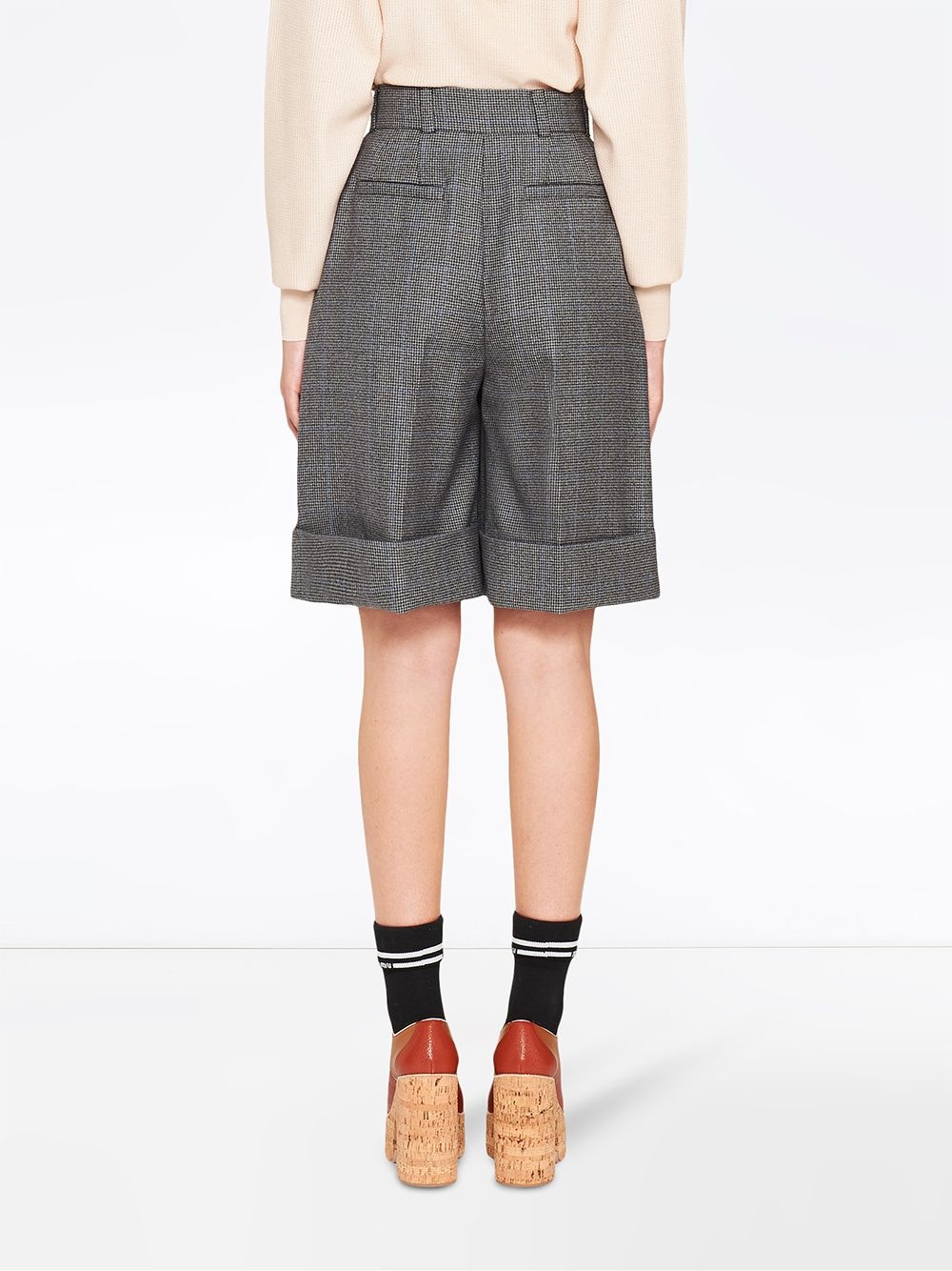 houndstooth check shorts - 4