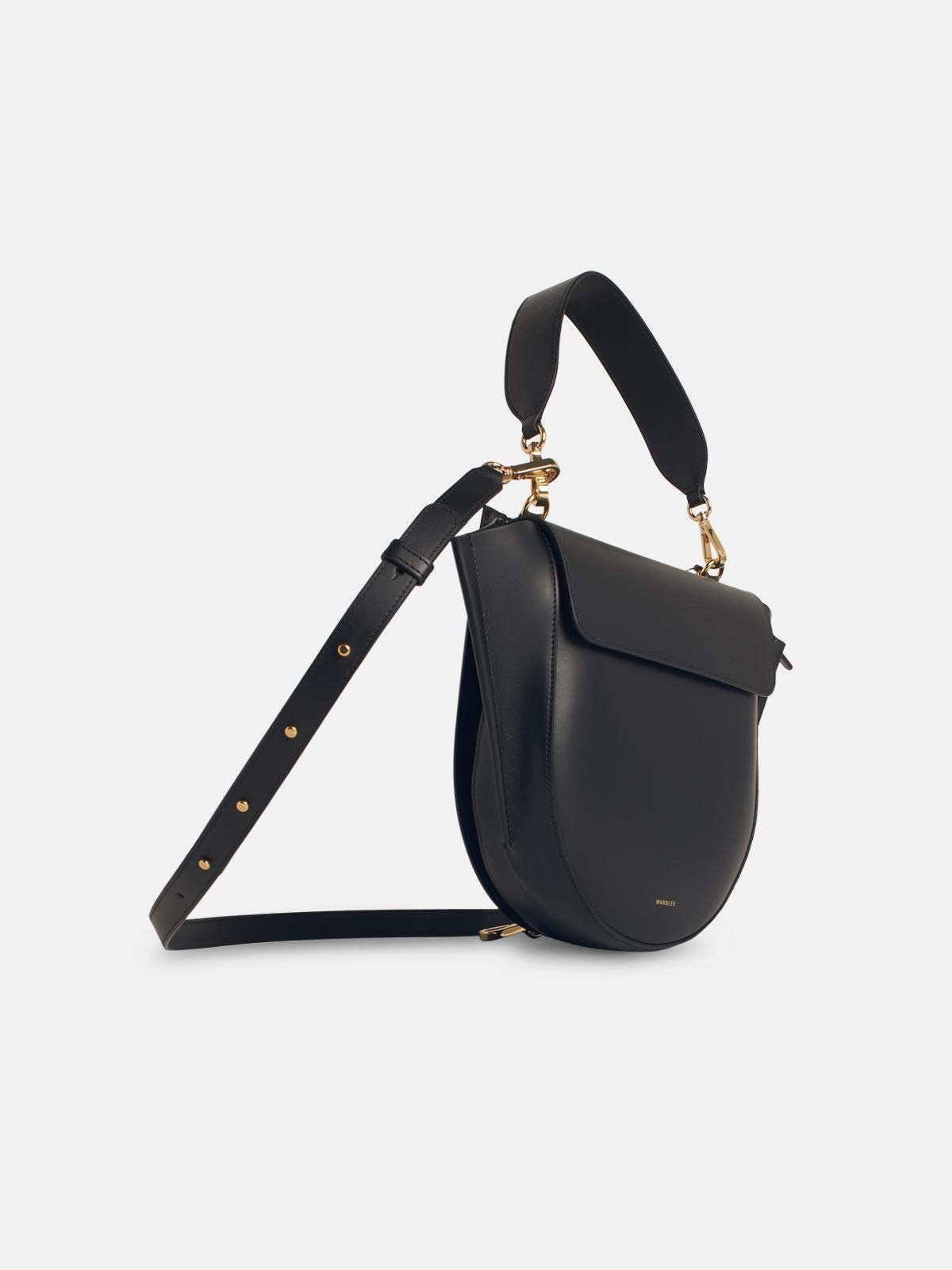 'HORTENSIA' BLACK LEATHER BAG - 2