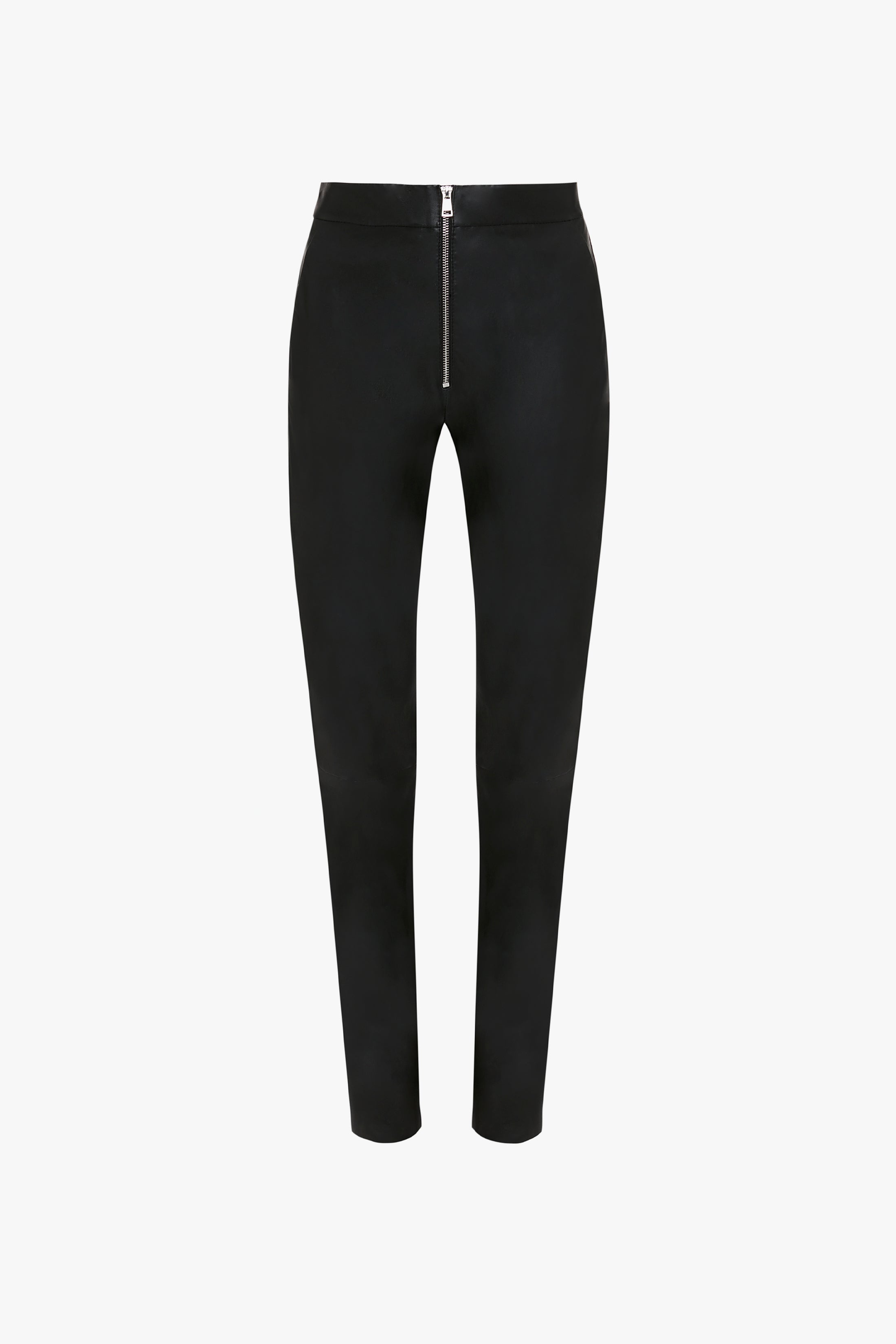 Slim Leather Trouser in Black - 1