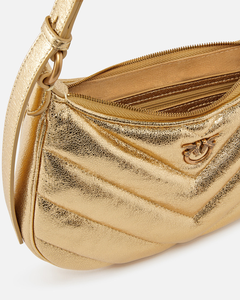 HALF MOON SMALL SHOULDER BAG IN LAMINATED LEATHER 4