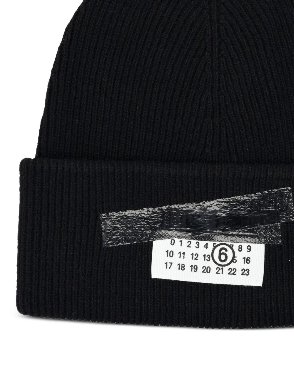 ribbed tape cotton beanie - 3