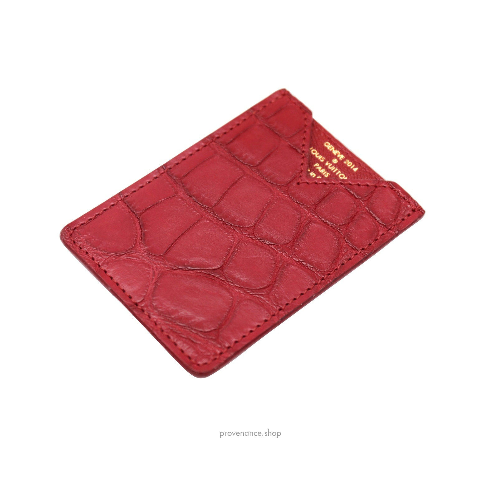 Louis Vuitton Genève Card Holder Wallet - Red Alligator Leather - 4