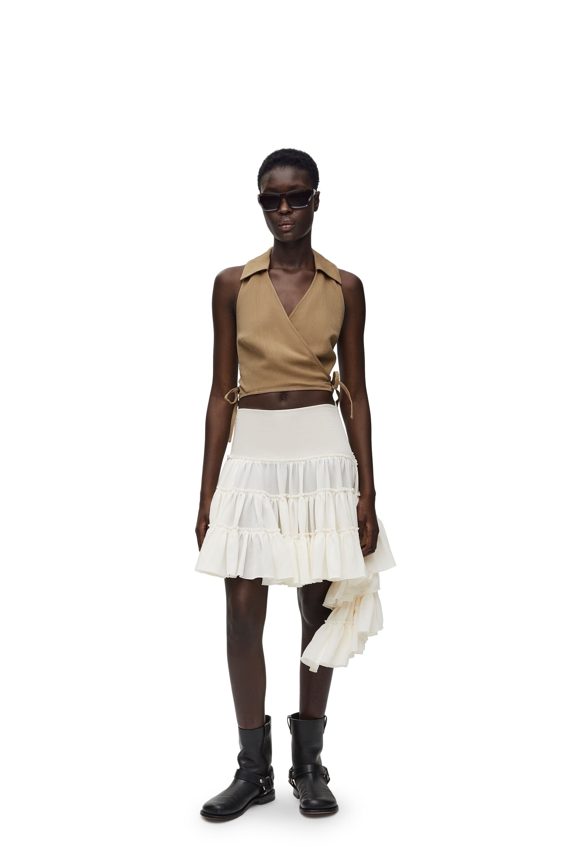 Wrap top in viscose and linen - 2